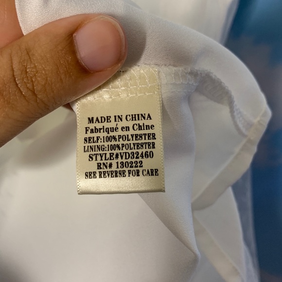 Very J- White Babydoll Pearl Embellished Dress S - Picture 8 of 10